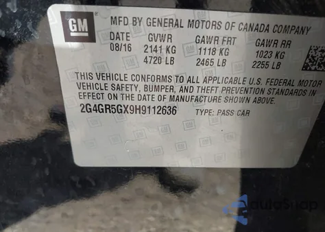 2017 Buick Regal Turbo Premium Ii из США, поврежденный, VIN 2G4GR5GX9H9112636